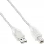 InLine USB 2.0 Kabel Typ A Stecker / Typ B Stecker, transparent, 10 m
