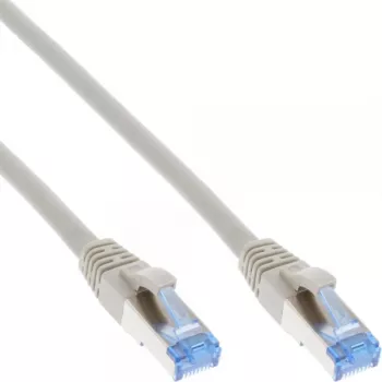 InLine Patchkabel S/FTP PiMF Cat.6A halogenfrei 500MHz grau 15m