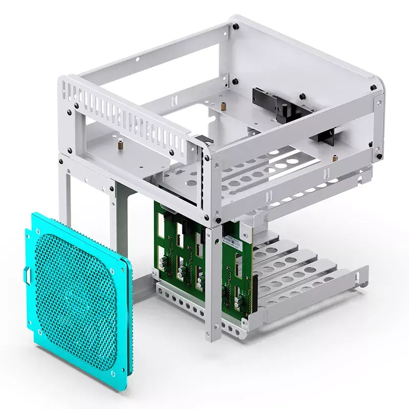 Jonsbo N2 Mini-ITX NAS-Gehäuse, Würfel, Aluminium/Stahl, weiß