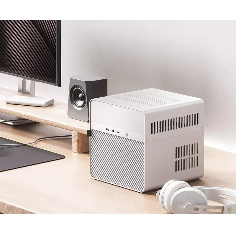 Jonsbo N2 Mini-ITX NAS-Gehäuse, Würfel, Aluminium/Stahl, weiß