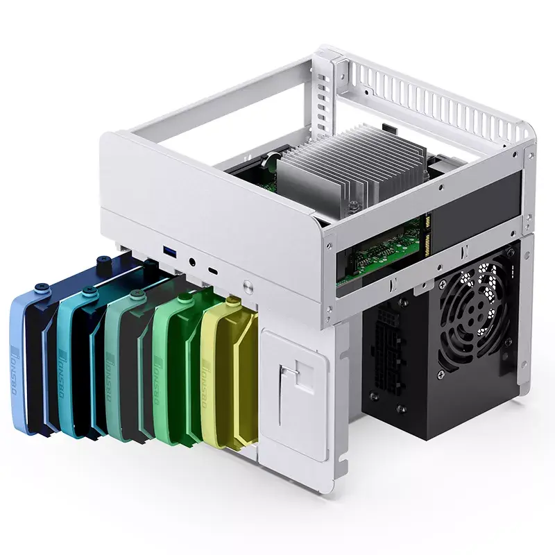 Jonsbo N2 Mini-ITX NAS-Gehäuse, Würfel, Aluminium/Stahl, weiß