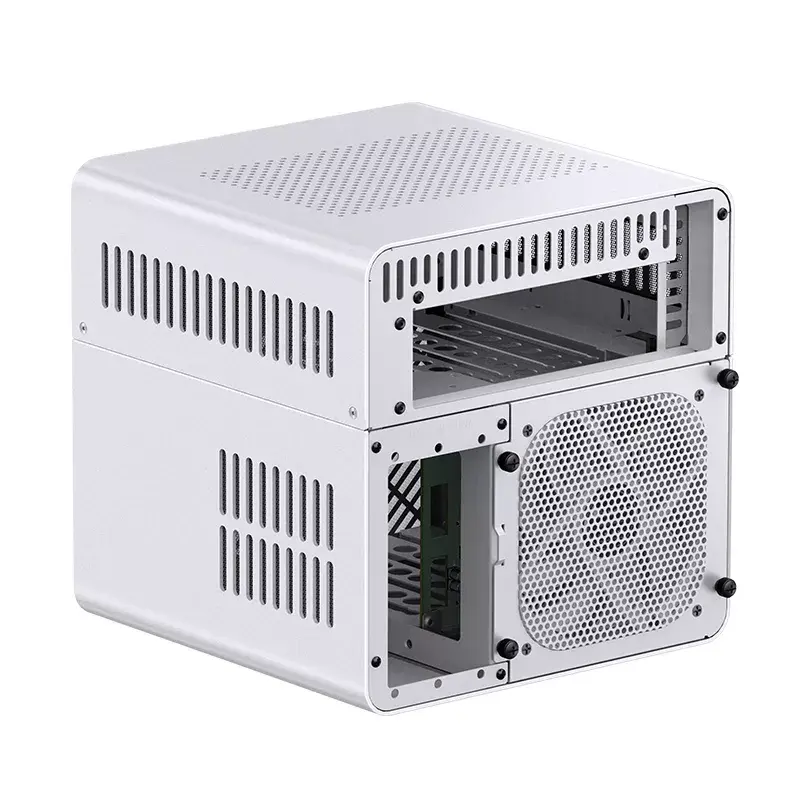 Jonsbo N2 Mini-ITX NAS-Gehäuse, Würfel, Aluminium/Stahl, weiß