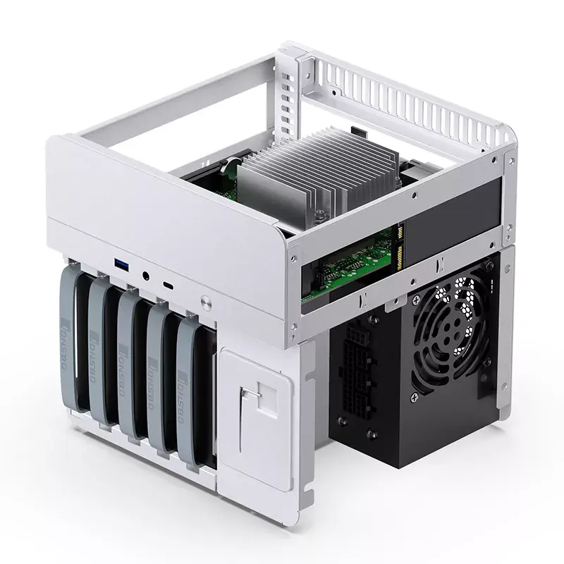 Jonsbo N2 Mini-ITX NAS-Gehäuse, Würfel, Aluminium/Stahl, weiß