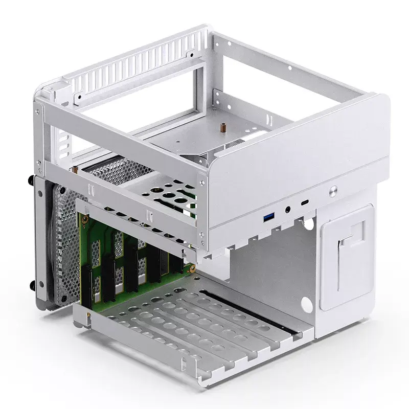 Jonsbo N2 Mini-ITX NAS-Gehäuse, Würfel, Aluminium/Stahl, weiß
