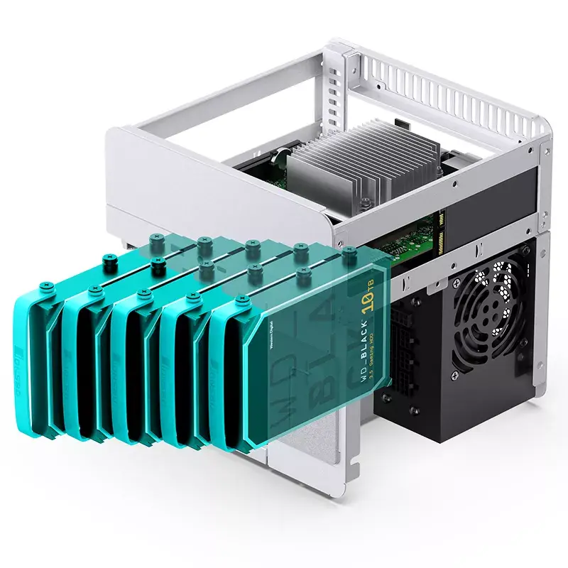 Jonsbo N2 Mini-ITX NAS-Gehäuse, Würfel, Aluminium/Stahl, weiß