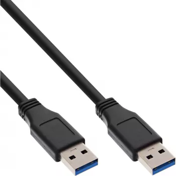InLine USB 3.2 Gen.1 Kabel Typ A Stecker / A Stecker, schwarz, 0,3 m