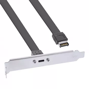 InLine PCI-Slot-Blende, USB-C auf USB 3.2 Frontblende Key-A intern, 0,5 m