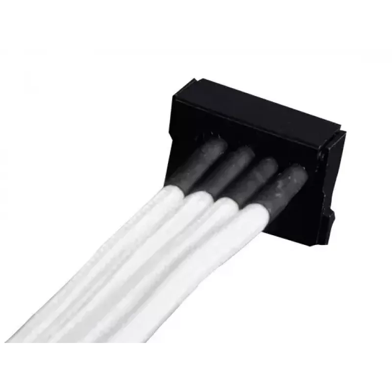 SilverStone SST-PP07-BTSW 4-Pin-Molex auf 4x SATA Strom Verlängerungskabel, 0,3 m, weiß
