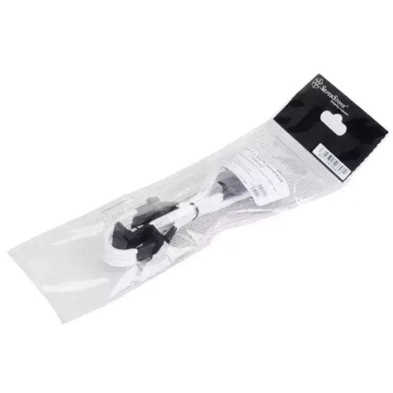 SilverStone SST-PP07-BTSW 4-Pin-Molex auf 4x SATA Strom Verlängerungskabel, 0,3 m, weiß