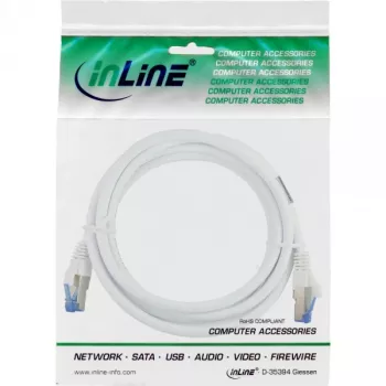 InLine Patch Kabel S/FTP PiMF Cat.6A halogen free 500MHz white 1.5m
