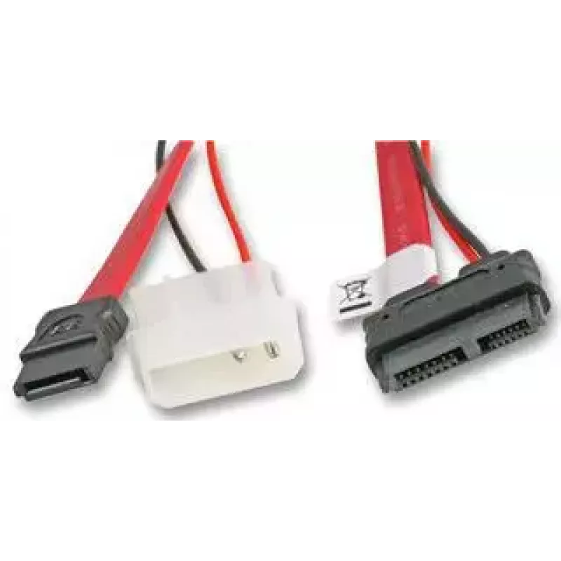 Akasa AK-CB050-40 SATA-Kombokabel, Slimline SATA auf SATA / Molex, 0,4 m