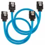 Corsair CC-8900251 Premium Sleeved SATA-Kabel, 0,3 m, (2 Stück), blau