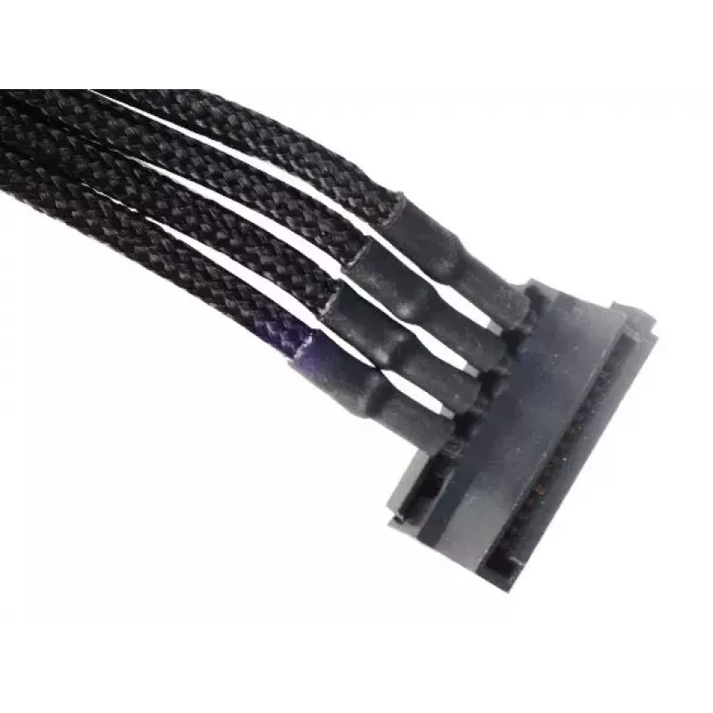 SilverStone SST-PP07-BTSB 4-Pol-Molex auf 4x SATA Verlängerung, 300 mm, schwarz