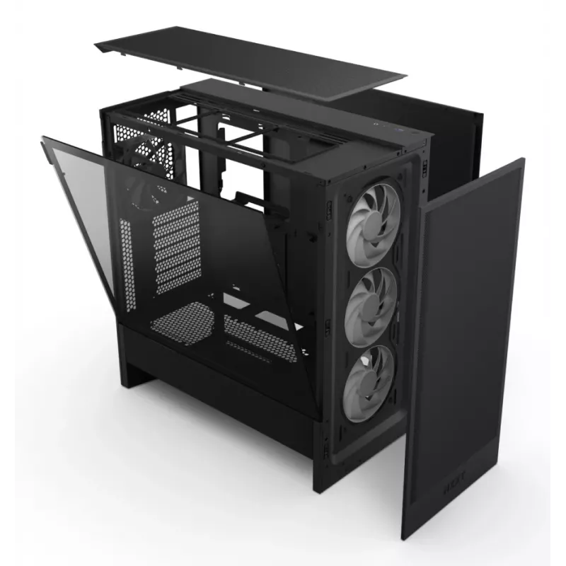 NZXT H5 Flow RGB (2024) Midi-Tower-PC-Gehäuse, Schwarz