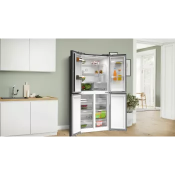 Bosch Serie 4 KMC85LBEA Side-by-Side-Kühlschrank, freistehend, 547 l, schwarz