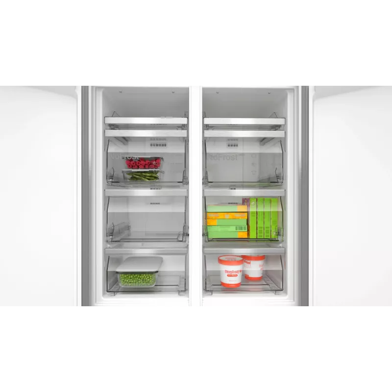 Bosch Serie 4 KMC85LBEA Side-by-Side-Kühlschrank, freistehend, 547 l, schwarz