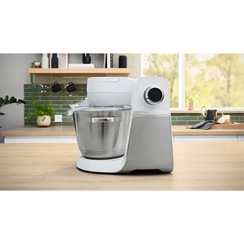 Bosch Serie 6 MUMS6EW22 Küchenmaschine, 1600 W, Patisserie-Set, Mixaufsatz, weiß/Edelstahl
