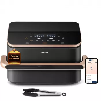 Cosori Dual Blaze Twinfry Chef Edition Doppelt 10 L Freistehend 2800 W Heißluftfritteuse Dunkelgrau, Roségold