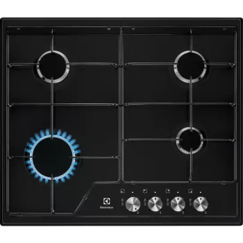 Electrolux EGS6424K, Schwarz, Integrierbar, 60 cm, Gas, 4 Kochzonen