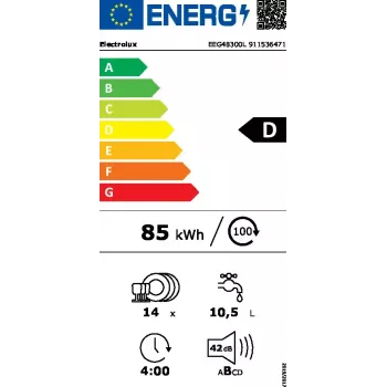 Einbau-Geschirrspüler Electrolux EEG48300L — 14 Maßgedecke, 42 dB, 60 cm