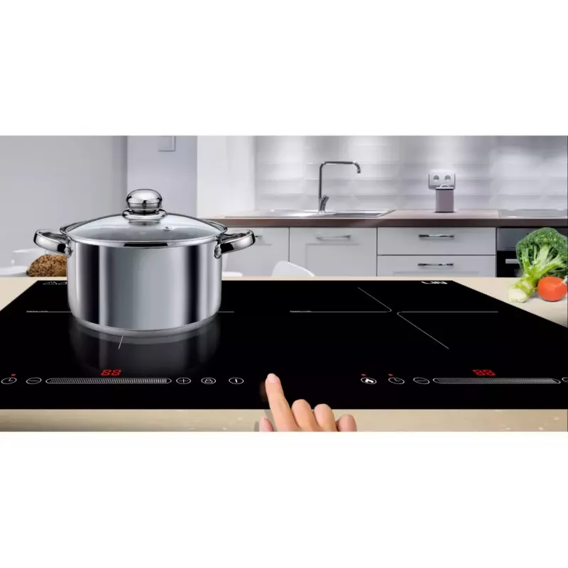 Induktionskochfeld LIN LI2H-180, 2-Zonen-Einbau, 3200 W, Touch-Bedienung, schwarze Glaskeramik