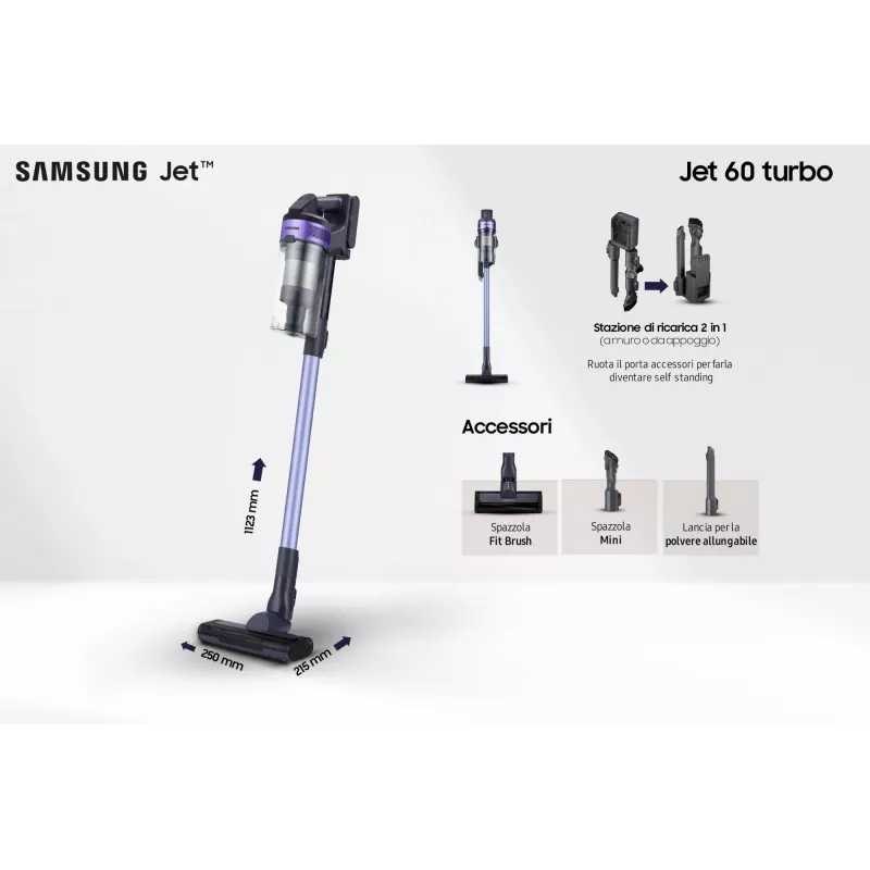 Samsung VS15A6031R4 Stielsauger Akku Trocken Beutellos 0.8 L Schwarz
