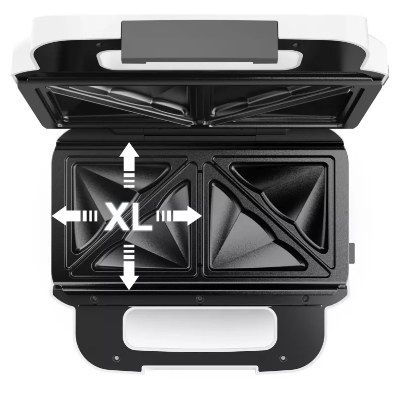 Tefal Snack XL SW701110 Sandwichmaker, 850 W, Weiß/Edelstahl