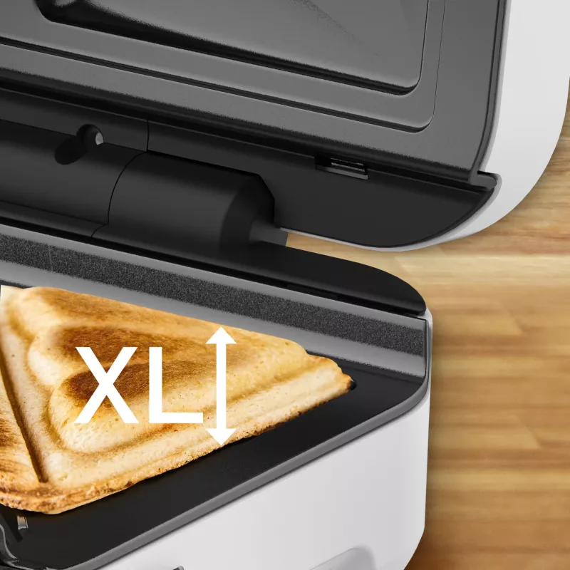 Tefal Snack XL SW701110 Sandwichmaker, 850 W, Weiß/Edelstahl