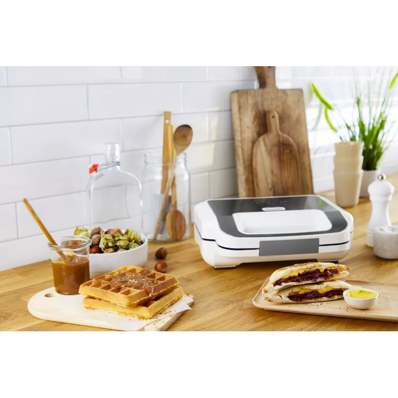 Tefal Snack XL SW701110 Sandwichmaker, 850 W, Weiß/Edelstahl