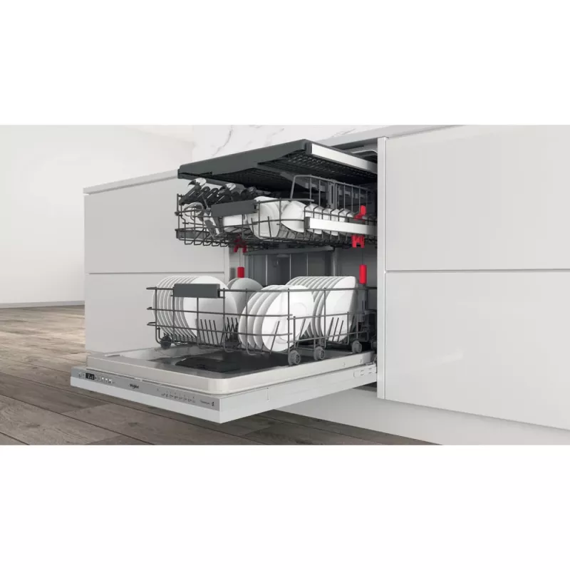 Whirlpool WI 7020 PF Vollintegrierter Geschirrspüler 14 Maßgedecke Silber