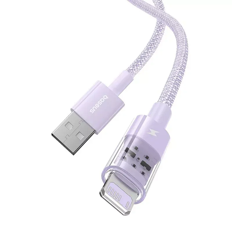 USB-Ladekabel Baseus Gem P10373003511-01 — 2 m, 2,4 A, USB-A auf Lightning, violett