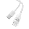 USB-Ladekabel Baseus Gem P10373003211-00, 1 m, 2,4 A, Lightning/USB-A, Weiß, Nylonummantelung