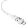 USB-Ladekabel Baseus Gem P10373003211-00, 1 m, 2,4 A, Lightning/USB-A, Weiß, Nylonummantelung
