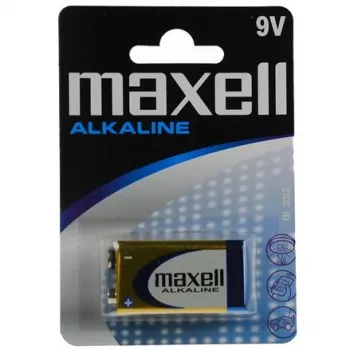 Alkaline-Einwegbatterie 9V MAXELL, 1,5 V, prismatisch 9V, 1 Stück, Blisterverpackung