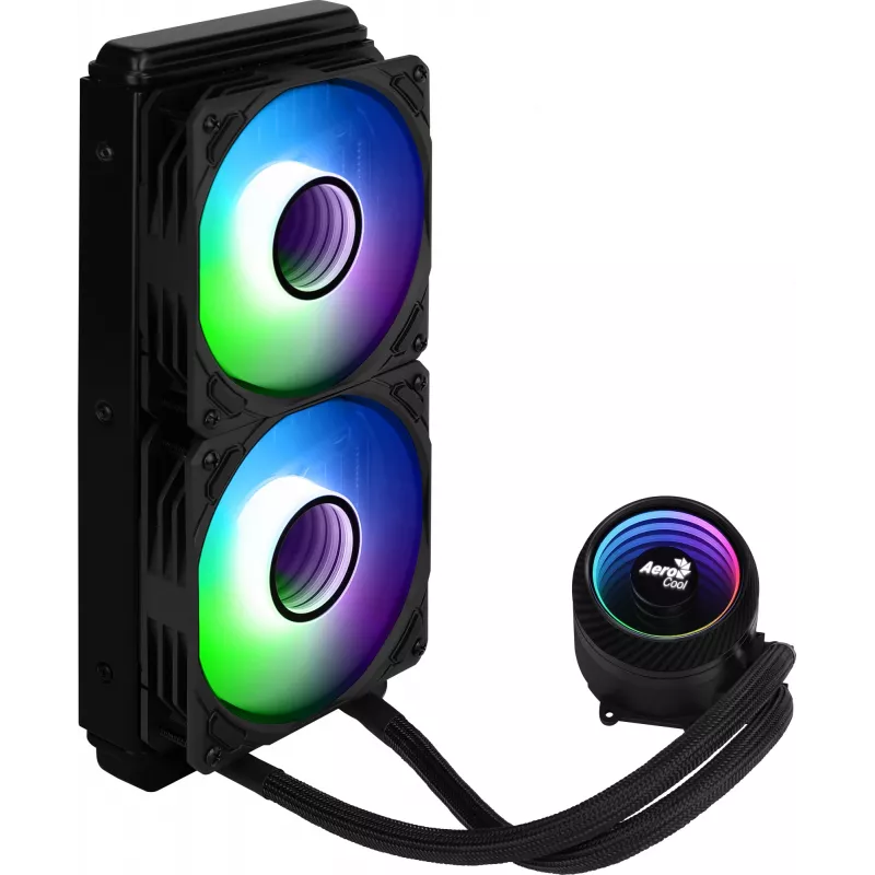 Aerocool PGS Mirage L240 ARGB CPU-Flüssigkeitskühler, 2300 U/min, 4-polig, Schwarz