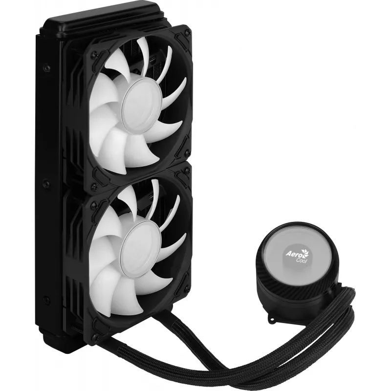 Aerocool PGS Mirage L240 ARGB CPU-Flüssigkeitskühler, 2300 U/min, 4-polig, Schwarz