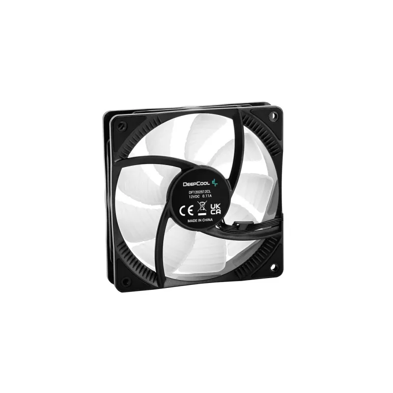 120 mm Gehäuselüfter DeepCool RF120 — Weiß/Schwarz, 120×25 mm, 4-pol PWM, RGB LED, Hydro-Lagerung