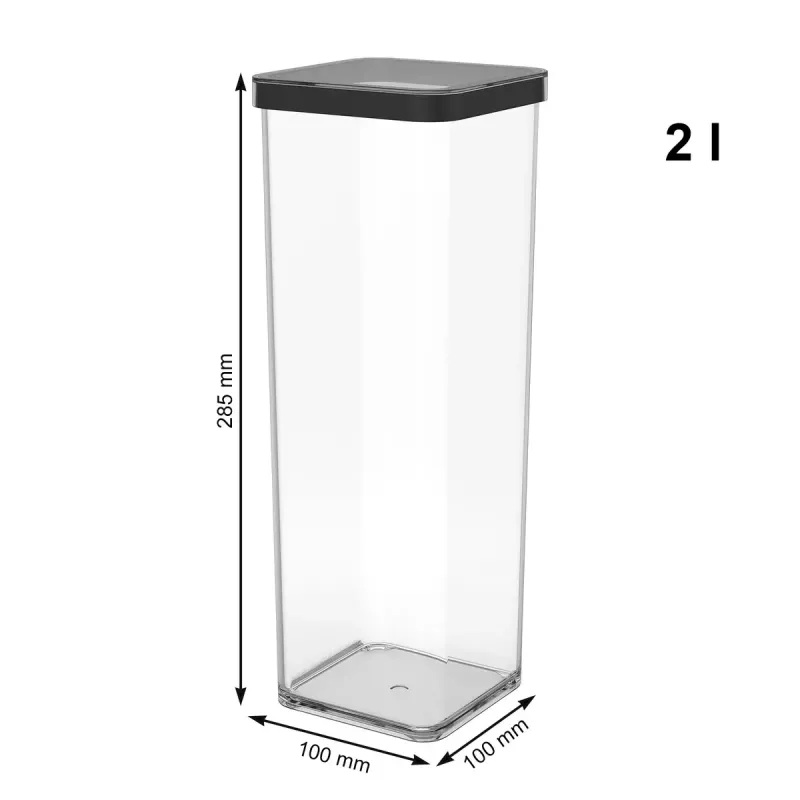 Rotho Loft 1160608080 Leckerli-Behälter, 2 l, Kunststoff, spülmaschinen- und gefrierfest, schwarz