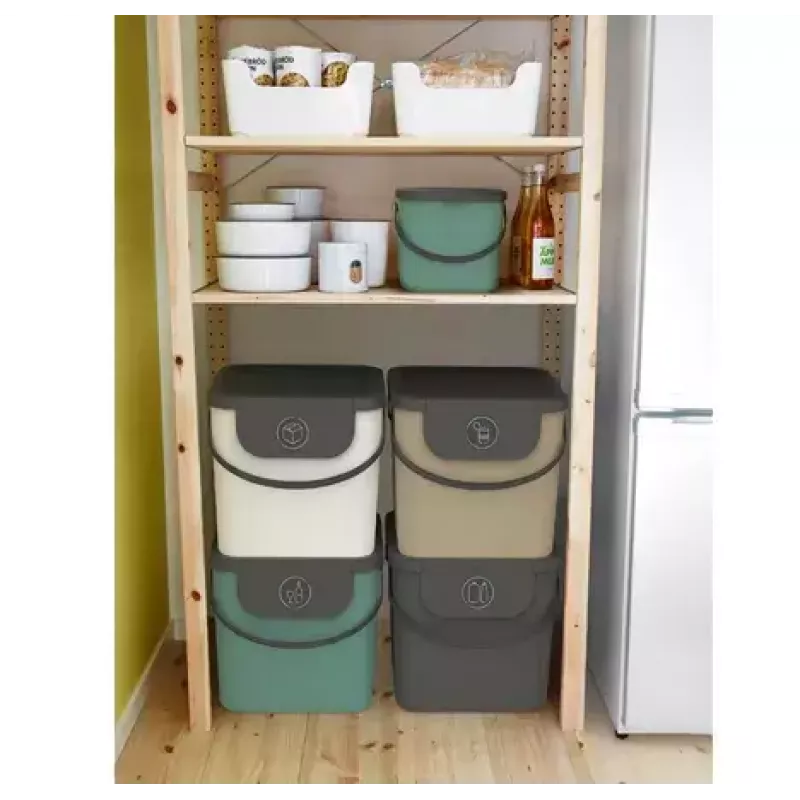 Rotho Albula Mülltrennbehälter, 40 l, Cappuccino