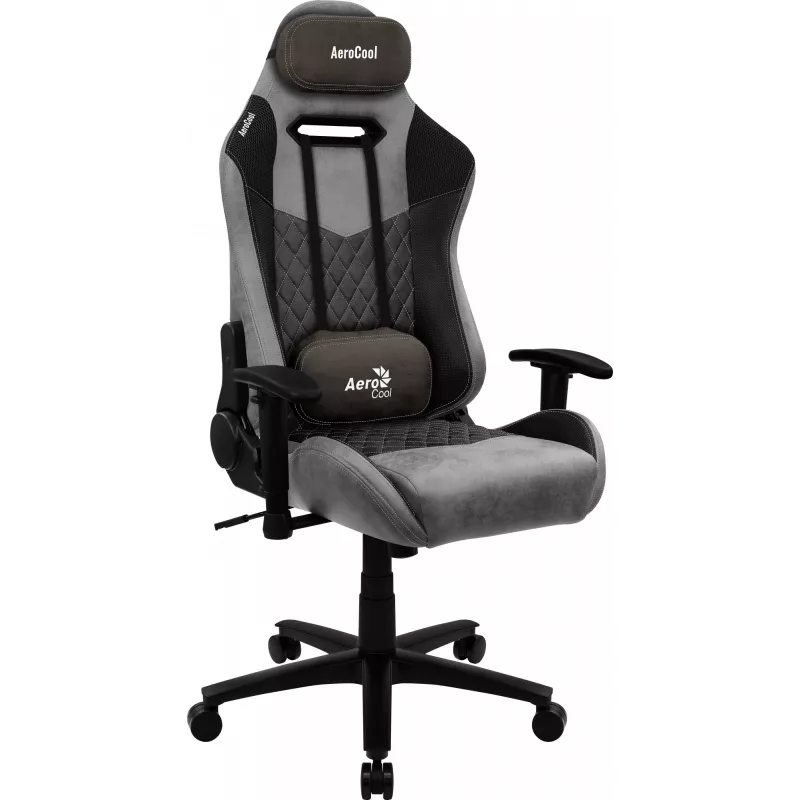 Aerocool DUKE AC-280 AeroSuede Gaming-Stuhl, Mikrofaser, Schwarz/Grau
