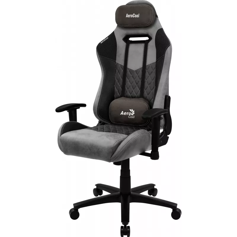 Aerocool DUKE AC-280 AeroSuede Gaming-Stuhl, Mikrofaser, Schwarz/Grau