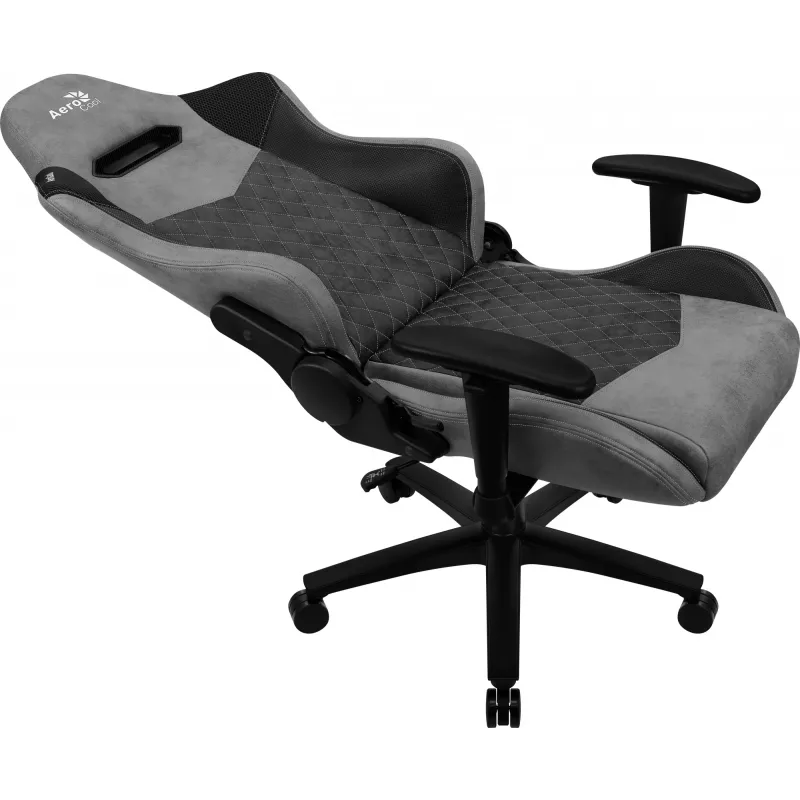 Aerocool DUKE AC-280 AeroSuede Gaming-Stuhl, Mikrofaser, Schwarz/Grau