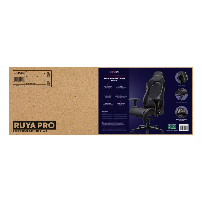 Trust GXT 721 Ruya Pro Universal-Gaming-Stuhl, schwarz