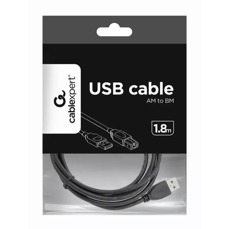 Gembird CCP-USB2-AMBM-6 USB-2.0-A-B-Kabel, 1,8 m, schwarz
