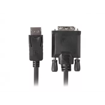 Video-Adapterkabel LANBERG DisplayPort (Stecker) auf DVI‑D (Stecker), 1 m, schwarz, unterstützt 1080p