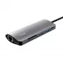 Trust Dalyx 23775 7-in-1-USB-C-Multiport-Adapter, USB-C 3.2, HDMI, RJ-45 Gigabit-Ethernet, SD-/microSD-Kartenleser, silber