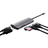 Trust Dalyx 23775 7-in-1-USB-C-Multiport-Adapter, USB-C 3.2, HDMI, RJ-45 Gigabit-Ethernet, SD-/microSD-Kartenleser, silber