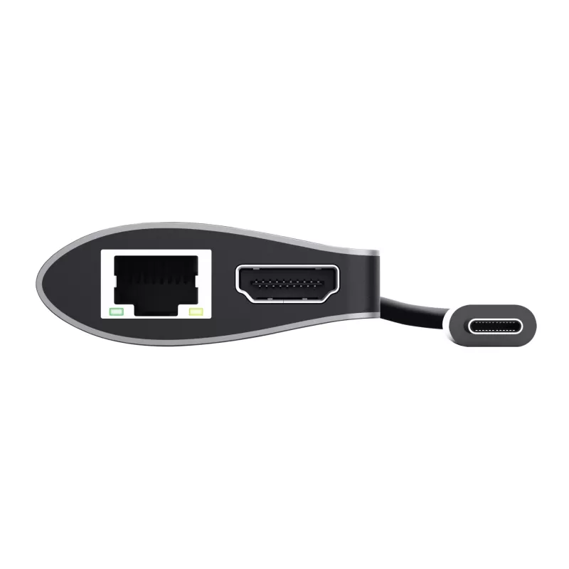 Trust Dalyx 23775 7-in-1-USB-C-Multiport-Adapter, USB-C 3.2, HDMI, RJ-45 Gigabit-Ethernet, SD-/microSD-Kartenleser, silber