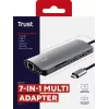 Trust Dalyx 23775 7-in-1-USB-C-Multiport-Adapter, USB-C 3.2, HDMI, RJ-45 Gigabit-Ethernet, SD-/microSD-Kartenleser, silber