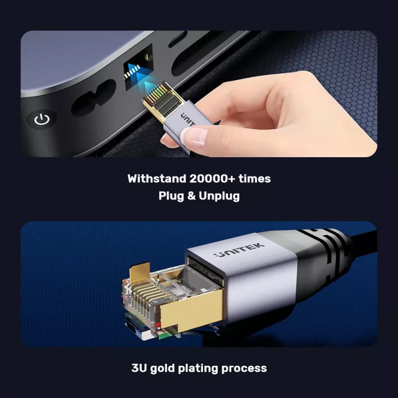 Unitek Ethernet-Kabel RJ-45 LAN Cat.8 (S/FTP) 1m